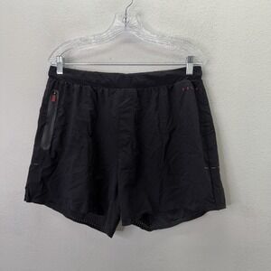 FALKE Ergonomic Sport System Men's Running Shorts Large Black 4.5" Zip Pockets